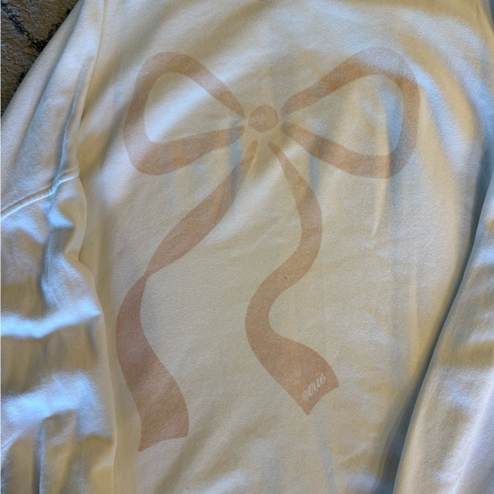 Aerie Pink Bow Sweatshirt - Picture 3 of 5